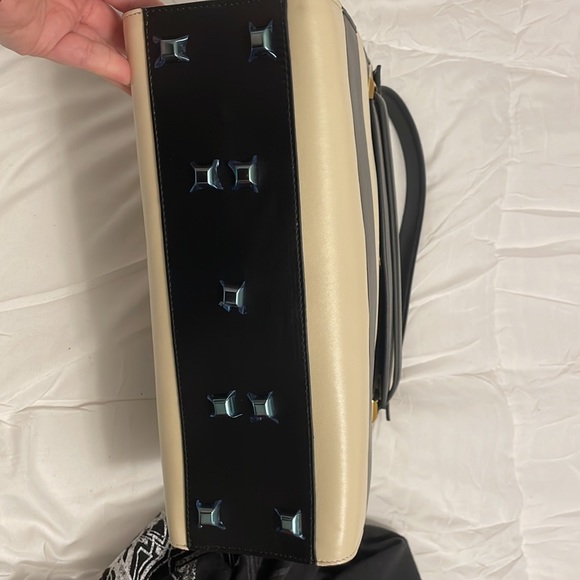 Valentino Rockstud Single Handle Leather Tote - Picture 12 of 13